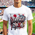 Japan Soccer Fan TShirt 2026, Mount Fuji Cherry Blossom Graphic Tee