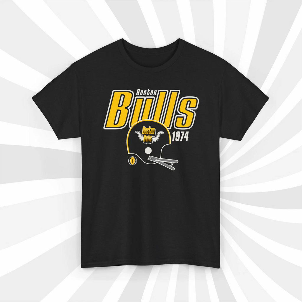 Boston Bulls 1974 WFL Vintage Football Helmet T-Shirt - Patriots