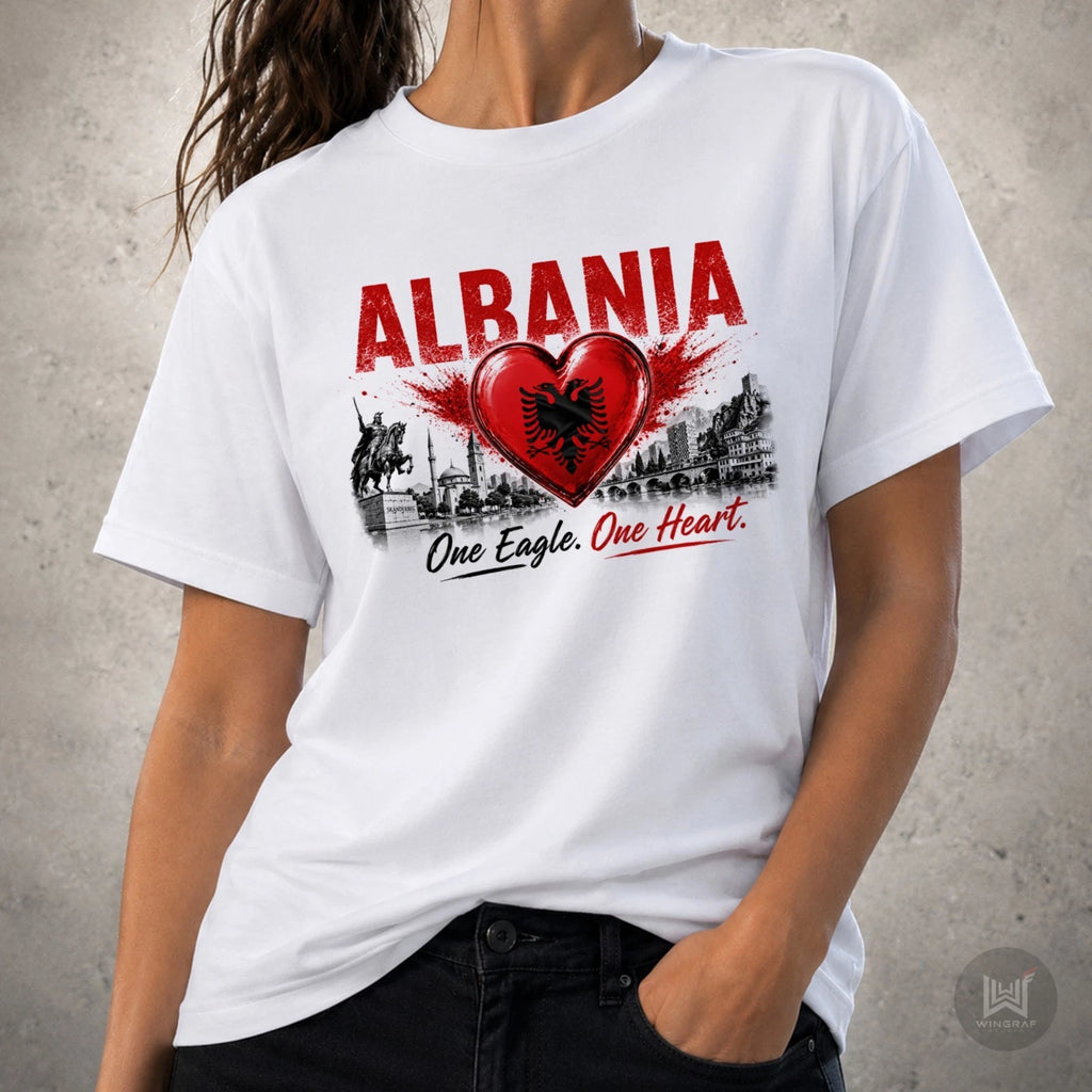Albania t shirt flag football 2026 tee gift heart soccer fan top art all sizes