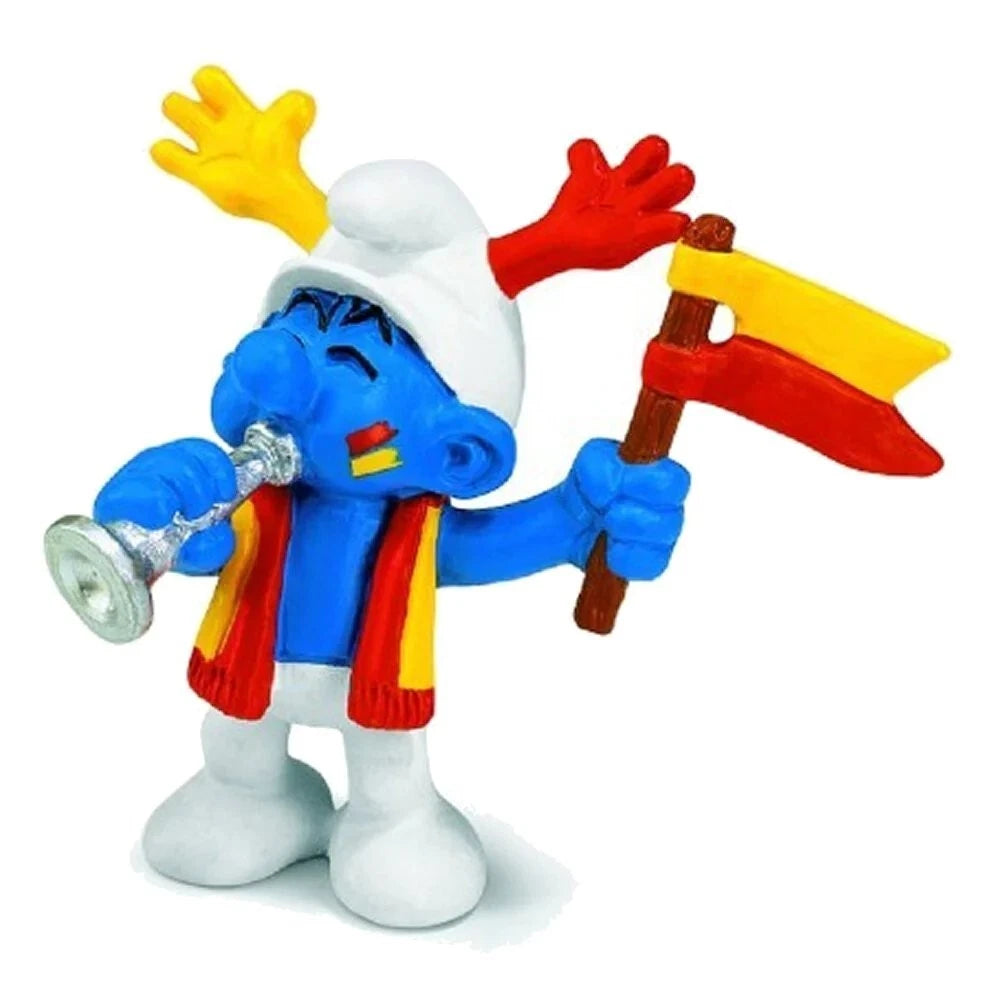 NEW 20530 Smurf fan football RETIRED SCHLEICH Smurfs Puffo Schtroumpf soccer toy