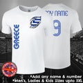 Greece Football Fan T-shirt Personalised Mens Ladies Kids Euros World Cup Greek