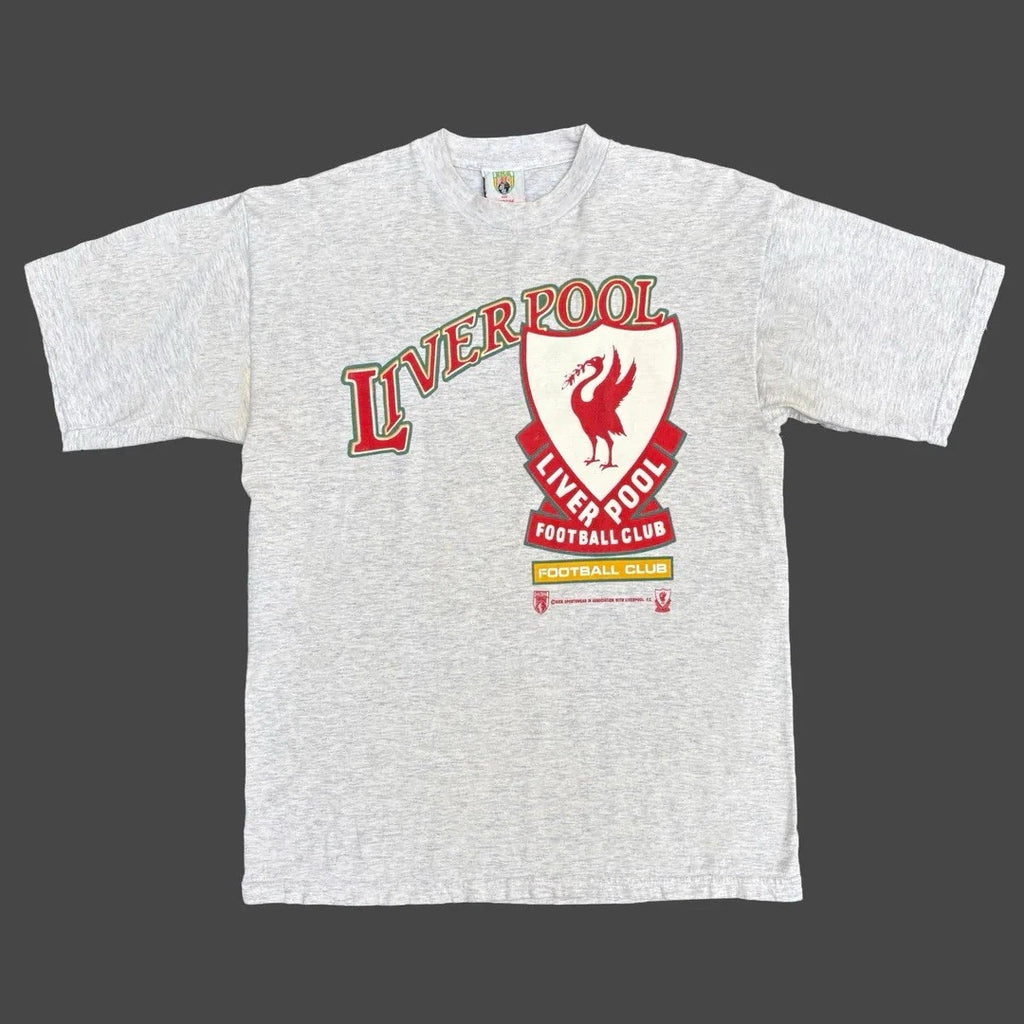 Liverpool FC 1990 90s Vintage Football Club Soccer Fan Rare Logo T-Shirt