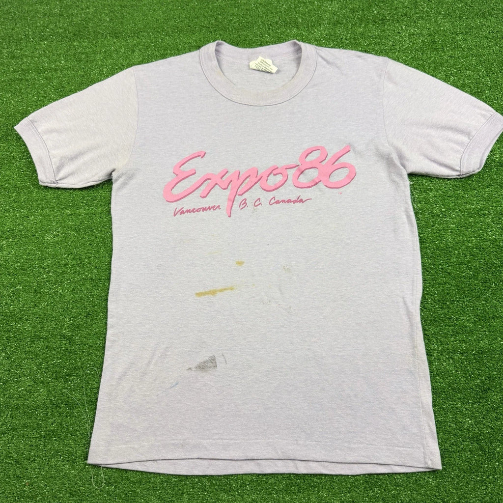 Vintage 1988 Expo Vancouver B.C. Canada Purple T-Shirt Size Medium THASHED USA