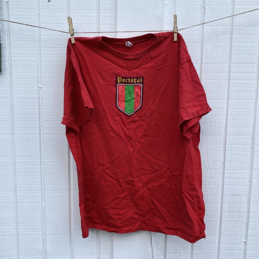 Vintage DELTA PRO WEIGHT 90s Portugal Soccer Shirt Soccer Futbol Large Cotton