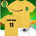 Personalised Brazil Football T-Shirt Custom Name And Number Sports Lover Top