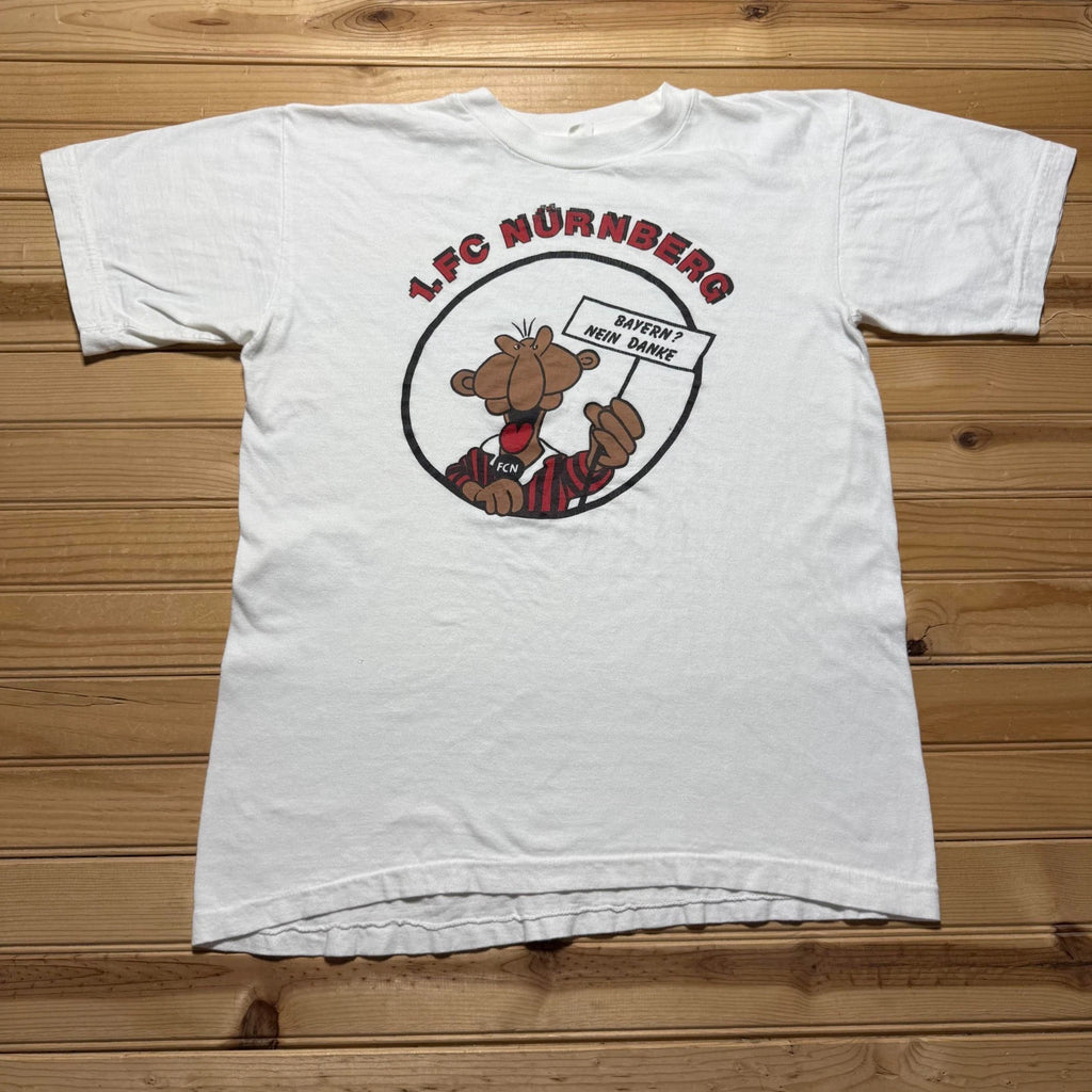 Vintage 90s 1.FC Nürnberg Bayern Nein Danke Cartoon Graphic T-Shirt - Medium