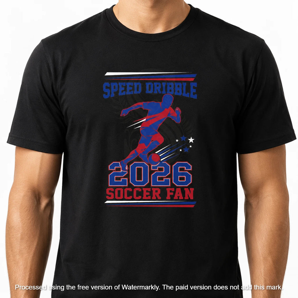 Speed Dribble Soccer Player T-Shirt | 2026 Soccer Fan