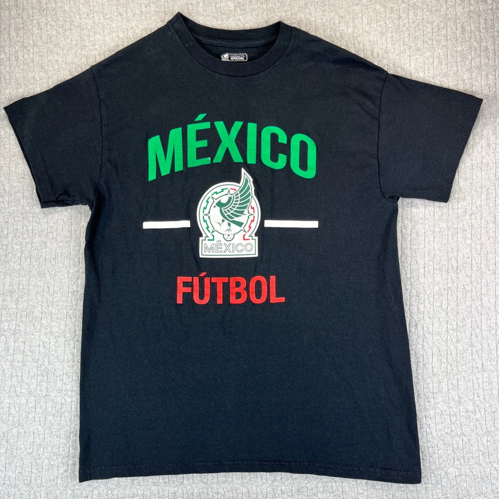 Mexico Futbol Soccer T Shirt Black Mens Size Medium Short Sleeve Graphic Tee