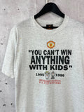 Vintage Manchester United Printed Champions 95-96 Grey Men's T-shirt Size L