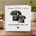 Personalized Fathers Day Card Soccer Dad Your Number One Fan Football Gift