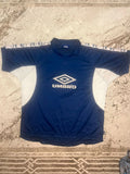 Vintage UMBRO Shirt Blue Y2K Soccer Football Tee Size L Oversized Unisex