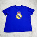 Real Madrid T-Shirt Men 2XL Blue Adidas Short Sleeve Graphic Tee Soccer Fan
