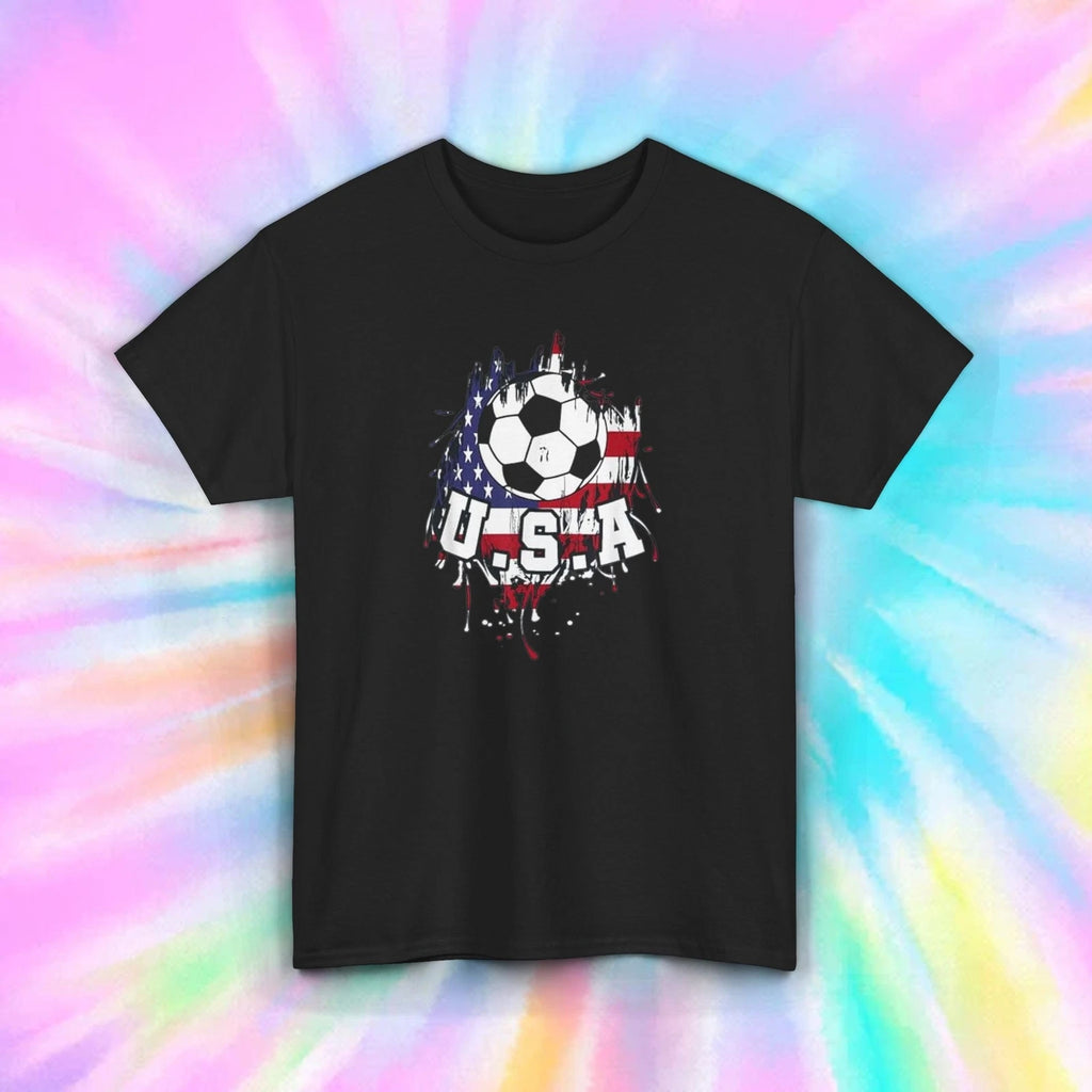USA Soccer T-Shirt | American Flag Ball Graphic Tee | Patriotic Sports Shirt