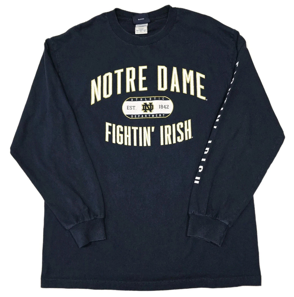 Vtg University Of Notre Dame Fightin Irish Long Sleeve T-shirt Mens Size L NCAA