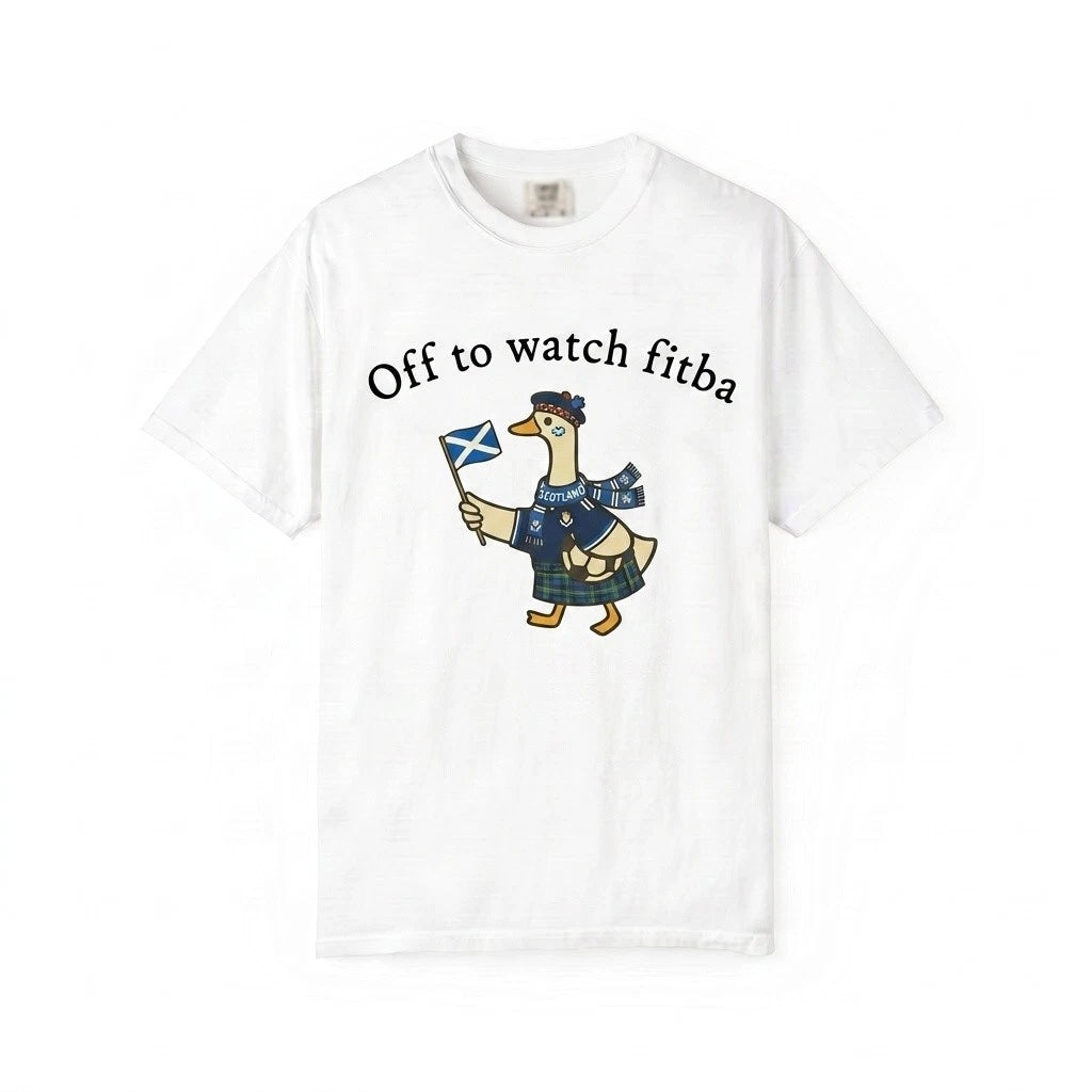 Off To Watch Fitba Unisex T Shirt Funny Goose Scotland Soccer Game Day Fans Tee