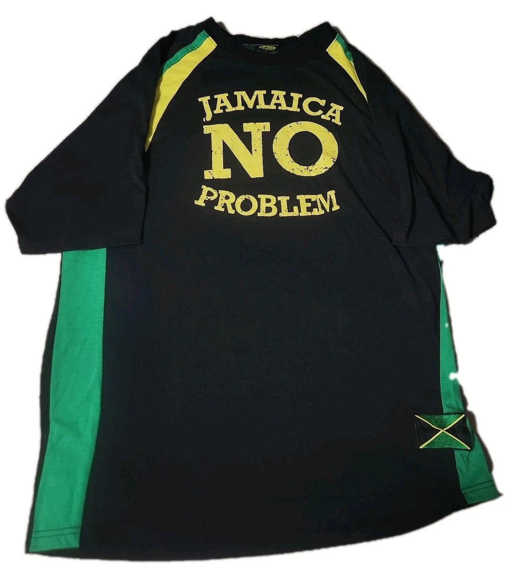 🔥 Vintage Jamaica No Problem Soccer Jersey Shirt Mens Size XL 29x23 Black