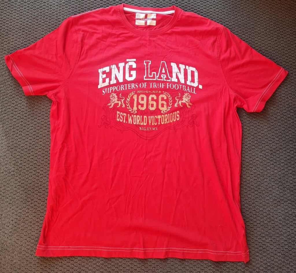England Supporters Of True Football Red Print T-Shirt Size XL Used VGC