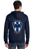 Monterrey Rayados Hoodie ? Futbol Liga MX Regios Sudadera Hooded Navy ZIPPER