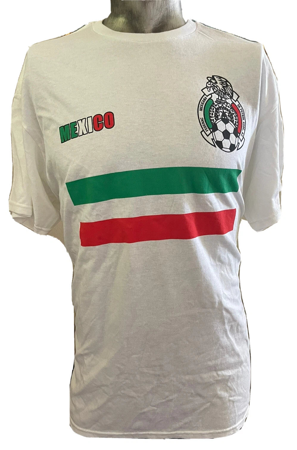 Mexicana Federation De Futbol White Short Sleeve Tee Shirt New Large