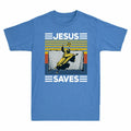 Gift Saves Funny Short Vintage T-Shirt Jesus Tee Cotton Soccer Sleeve Men's