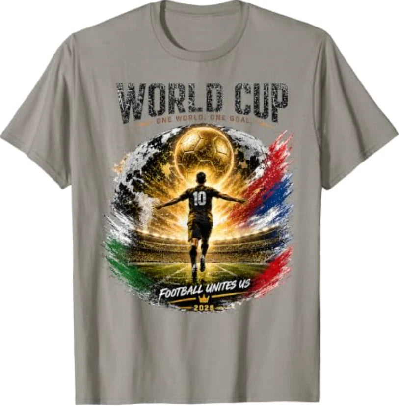 Soccer Football - WM World Cup 2026, Black T-Shirt