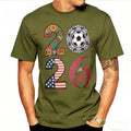 2026 USA Canada Mexico Soccer Fan T-Shirt Tribal Flag Graphic Cotton Printed Tee