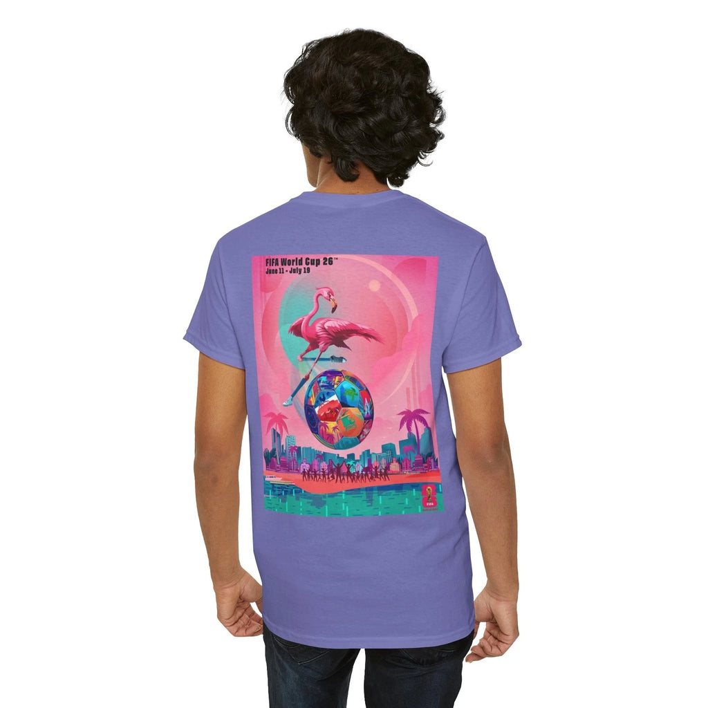 World Cup Soccer T-Shirt Miami Soccer Club Unisex Cotton Sport Tee Front/Back