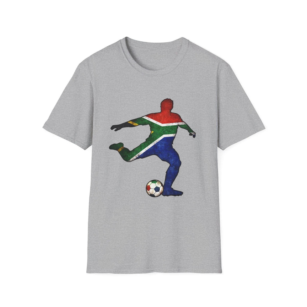 South Africa Soccer Player T-Shirt Football Silhouette Flag Graphic Tee