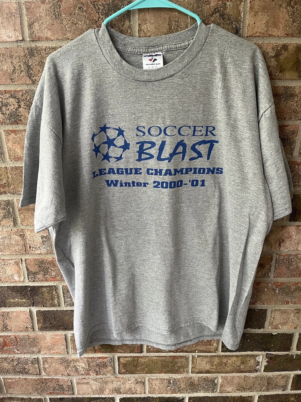 Vintage Y2K Soccer Blast League Championship T-Shirt XL Mens