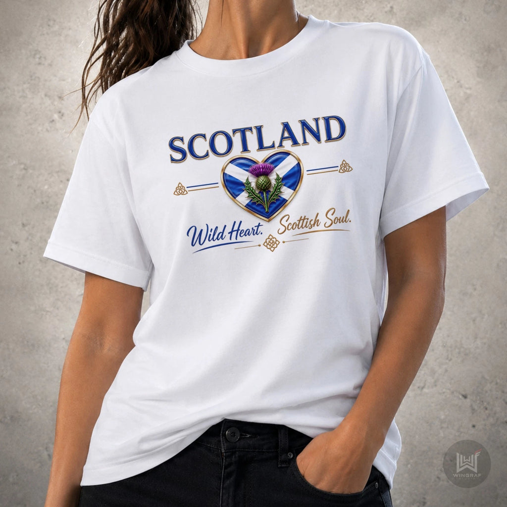 Scotland t shirt football fan wild heart flag Scottish soccer top 2026 gift tee
