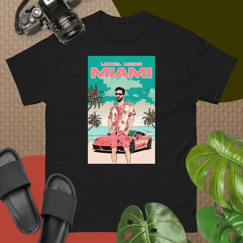 Messi Miami Vacation T-Shirt: Tropical Vibes, Soccer, and Sun - Unisex tee