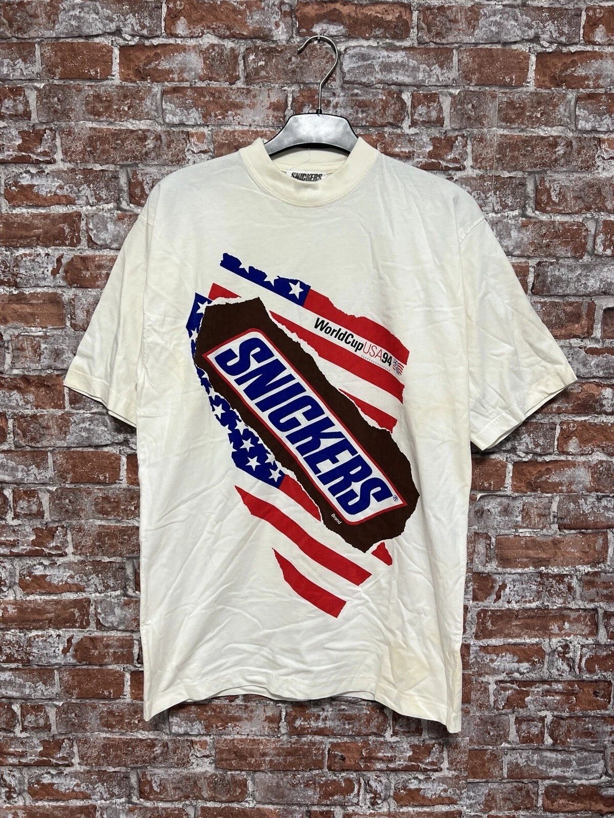 World Cup Fifa 1994 USA Vintage Football Snickers Sport T-shirt Size L