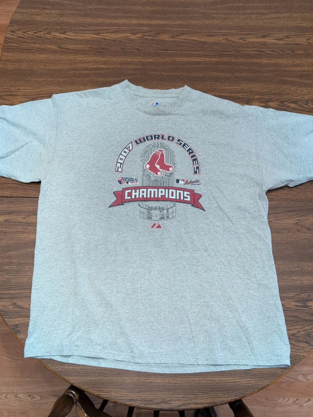 Boston Red Sox 2007 World Series Champions T Shirt Size XXL Majestic  Grey