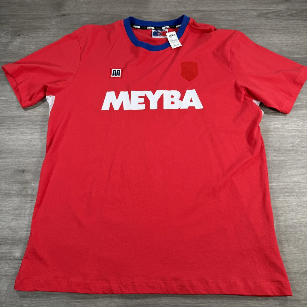 Meyba Retro Shirt Mens XL Red Soccer Graphic Tee Official Jersey