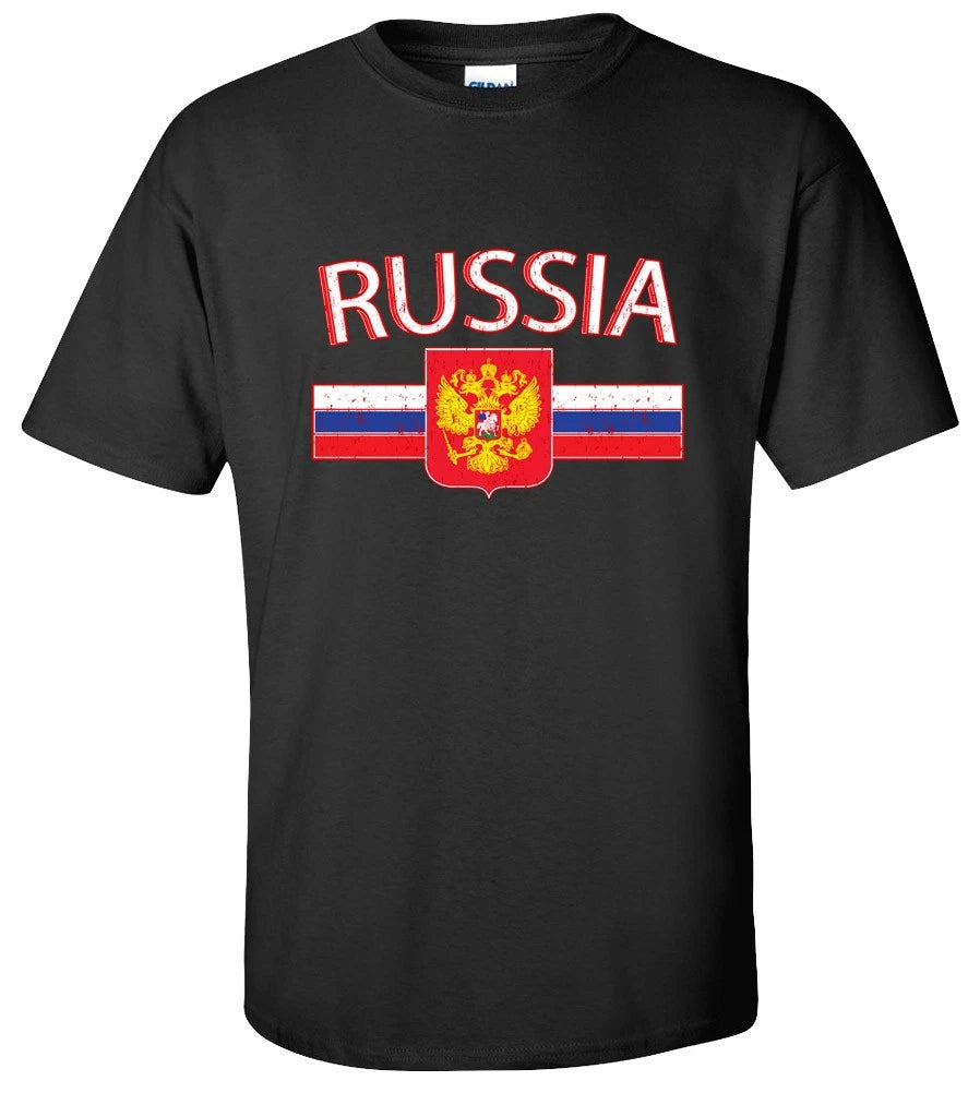 Russia Soccer Football T-Shirt - Russian Fan Team Crest Jersey Tee
