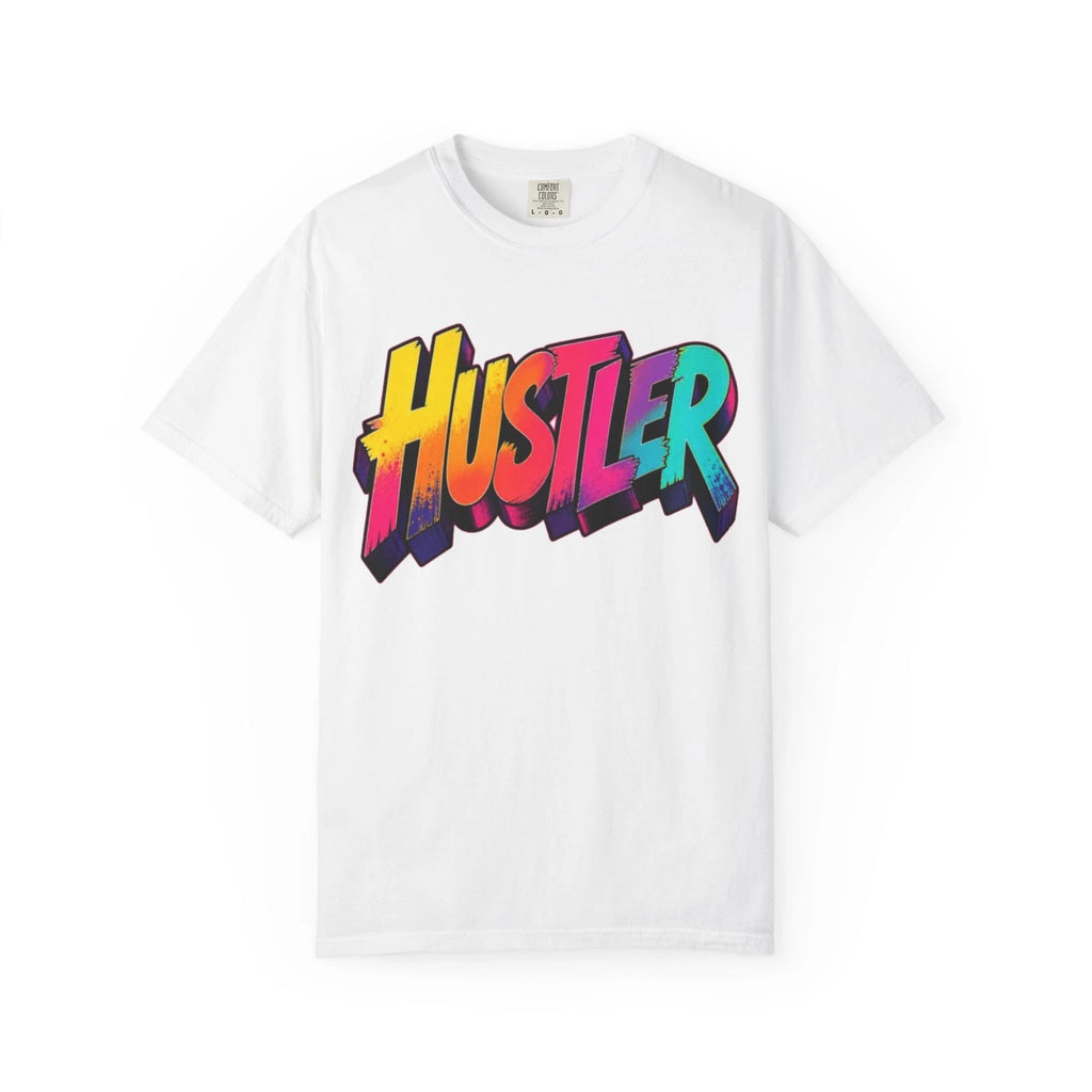 Hustler Retro Graffiti T-shirt | Colorful 80s Typography
