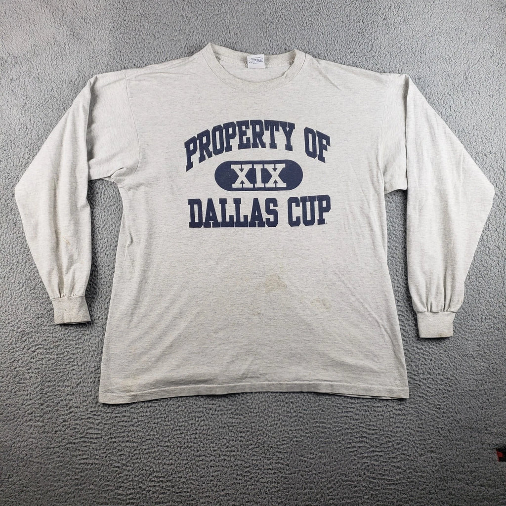 Vintage FILA Soccer Shirt Mens XL Gray Dallas Cup XIX 90s Y2K