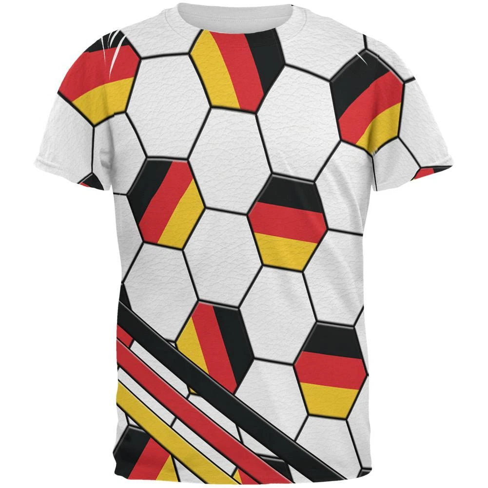 World Cup Germany Soccer Ball All Over Mens T Shirt
