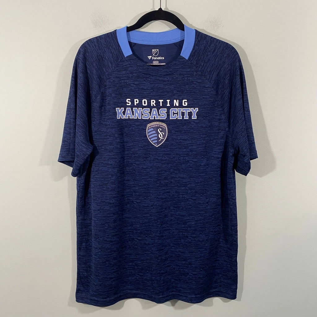 Fanatics Men MLS Kansas City Sporting Blue Short Sleeve Jersey Tee Size M Soccer