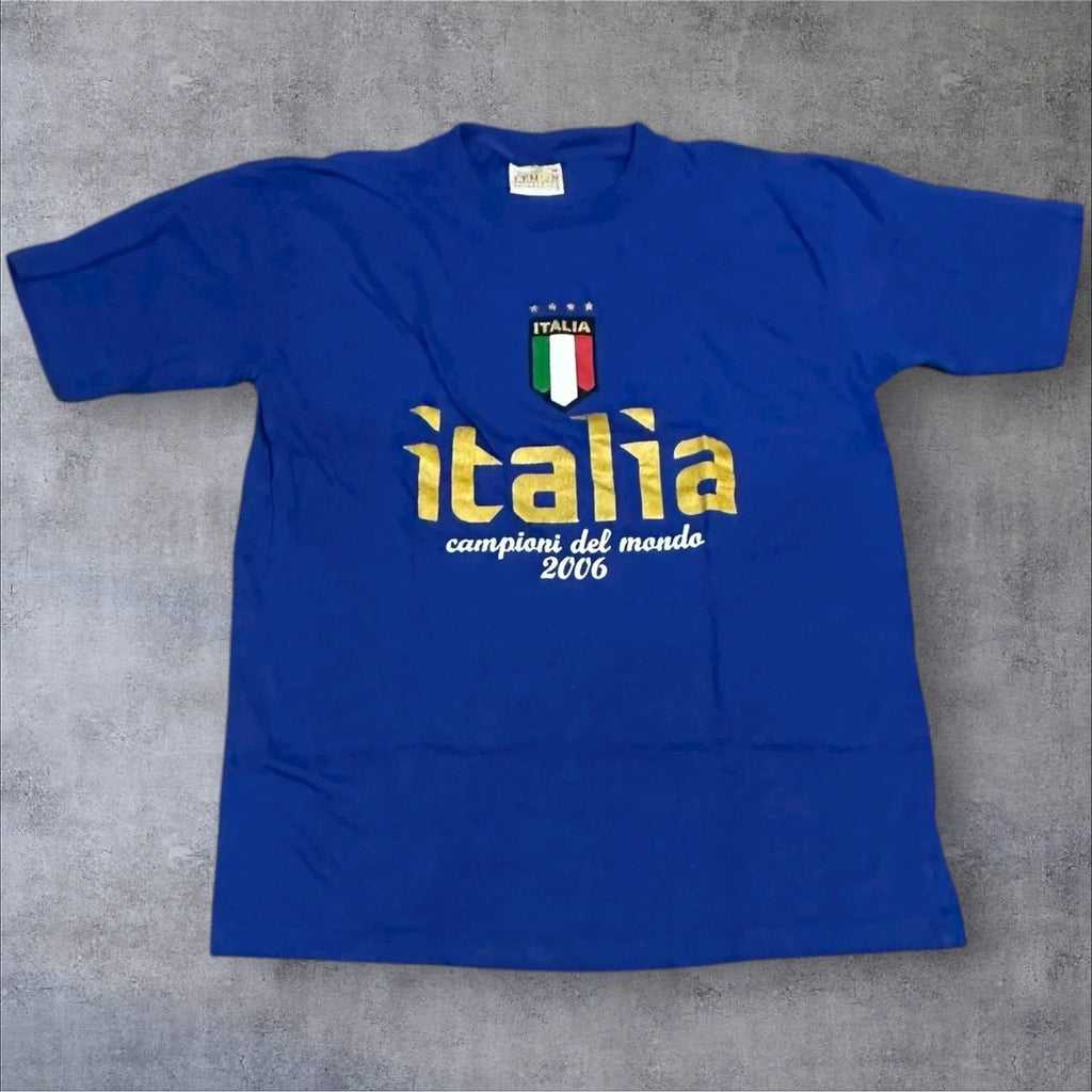 Italia Campioni del Mondo 2006 World Cup Champions Royal Blue T Shirt M