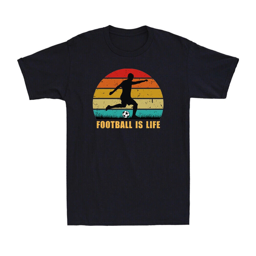 Football Is Life Funny Best Sportsman Soccer lovers Vintage Retro Men's T-Shirt