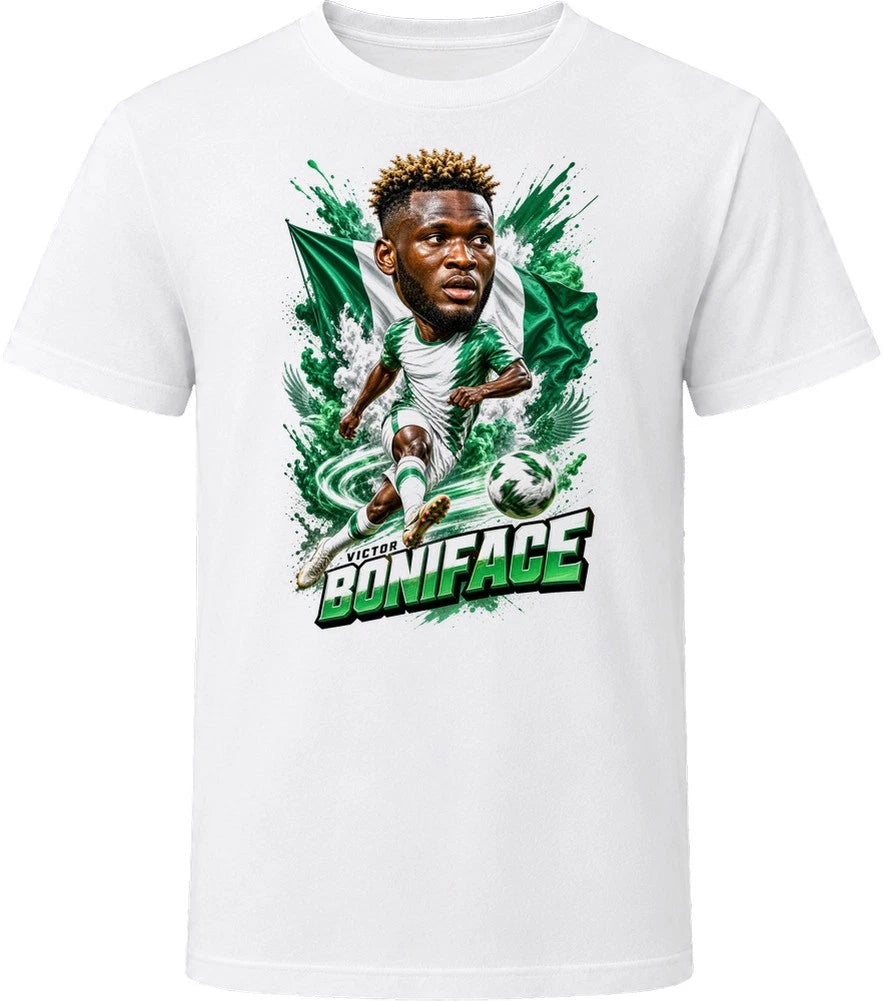 Victor Boniface Nigeria Soccer Caricature 2026 World Cup T Shirt