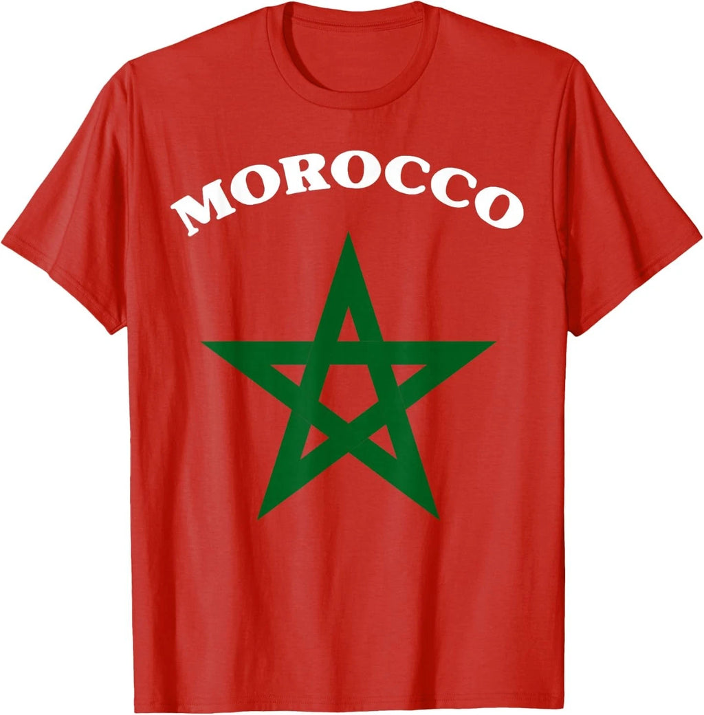 Morocco soccer lover gift Maroc Flag Morocco Moroccan Flag T-Shirt