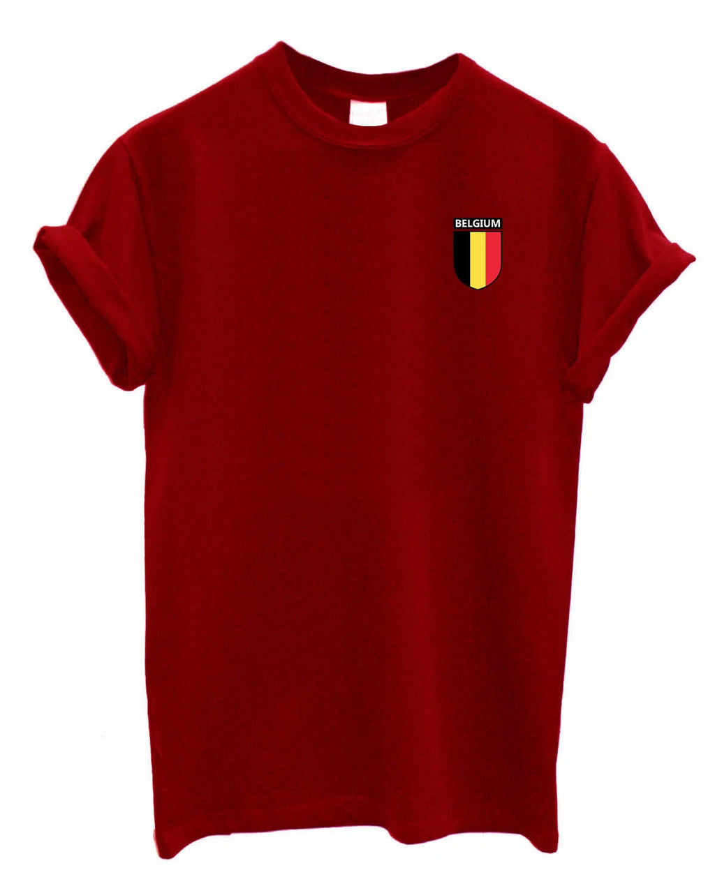 Belgium Team Crest Crew neck Tshirt Support your Country football rugby cricket