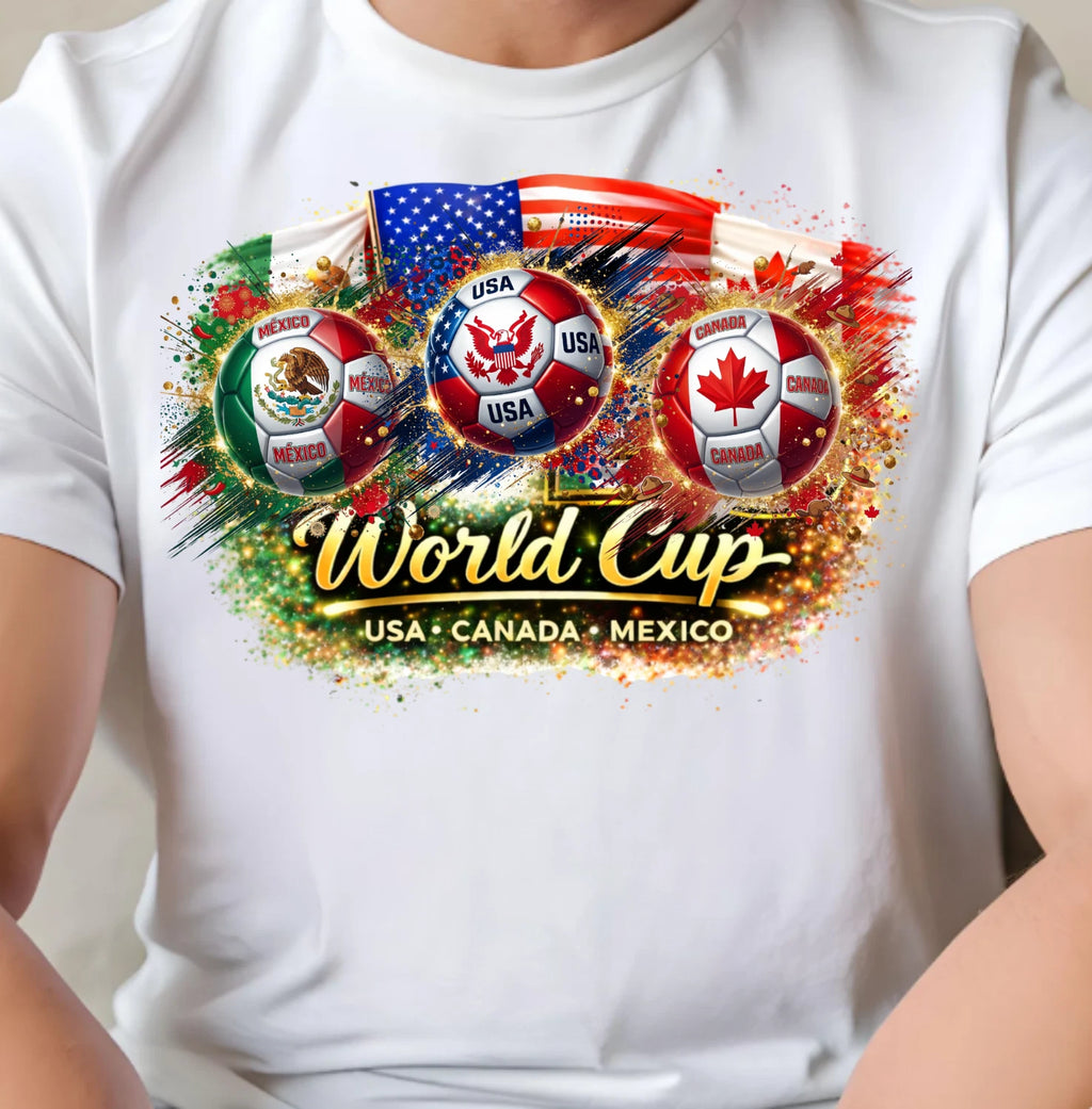 World Cup 2026 USA Canada Mexico Soccer Fan T-Shirt Football Gift Unisex Tee