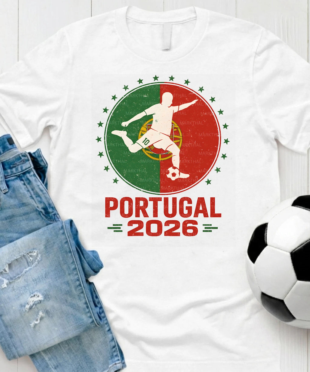 Portugal 2026 World Soccer TShirt Futbol Shirt Portuguese Flag Tee Gildan Unisex
