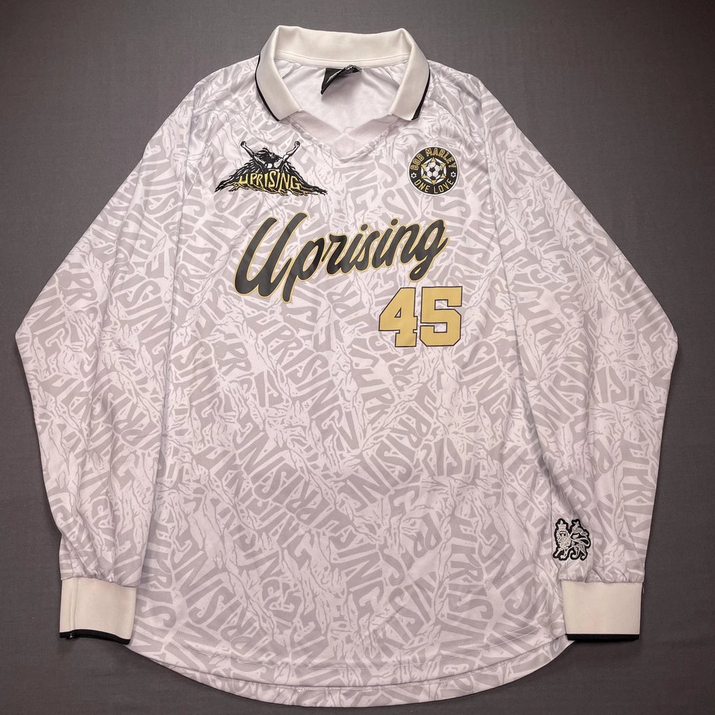 Bob Marley Shirt Mens Small White Uprising 45 Long Sleeve Soccer Jersey Tee