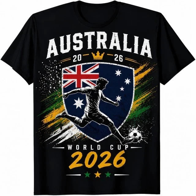 Australia 2026 World Cup Football Fan T Shirt Mens Womens Kids