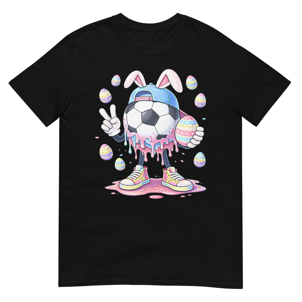 Soccer Rabbit Bunny Egg Drip Sport Easter Day Boys Kids T-Shirt