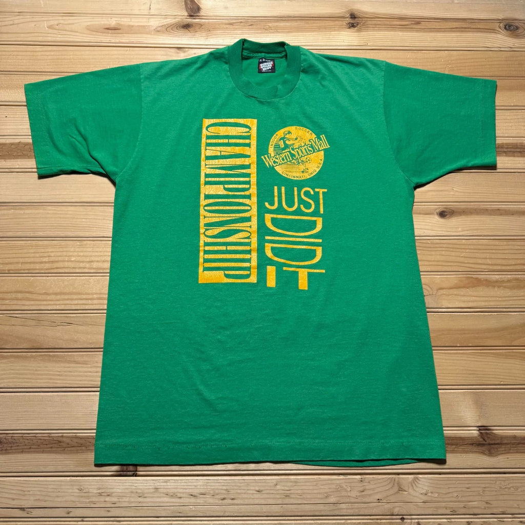 Vintage 80s Western Sports Mall Championship Indoor Soccer Ohio T-Shirt USA - XL